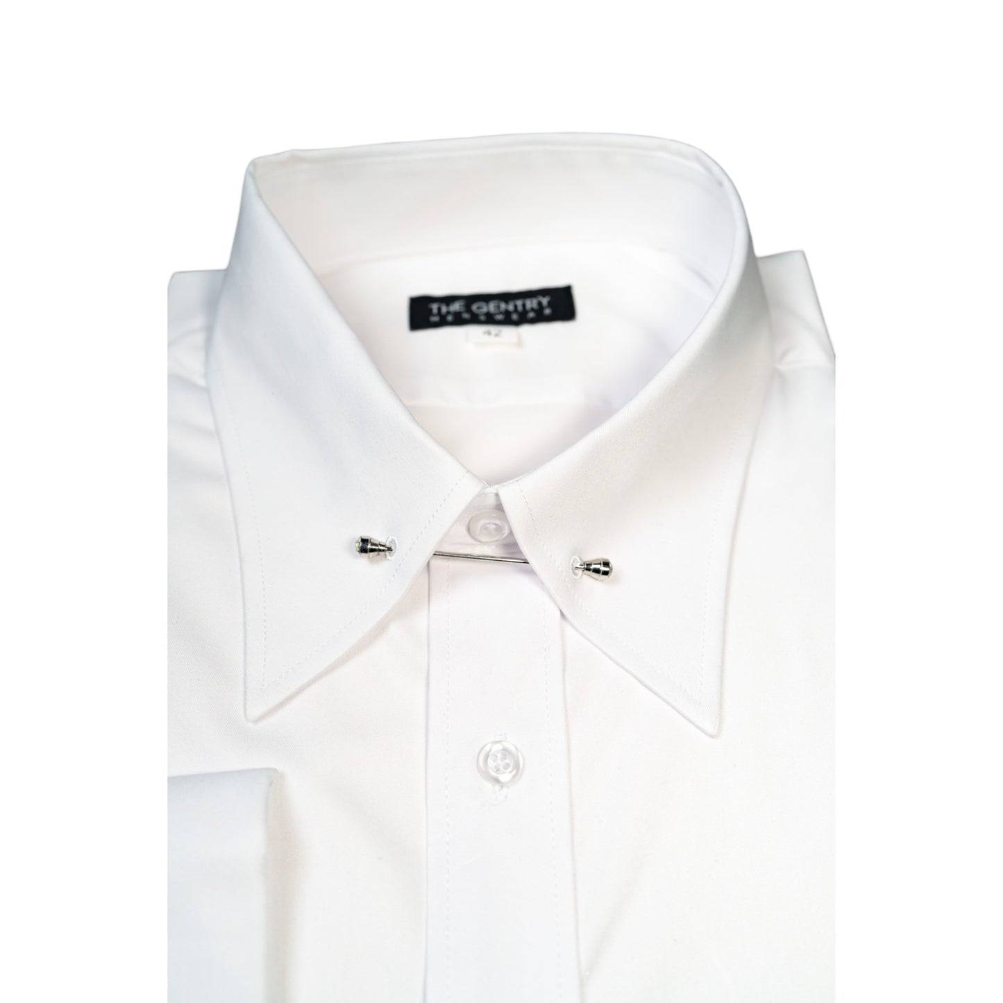 POINT COLLAR DRESS SHIRT WITH COLLAR BAR LOOP