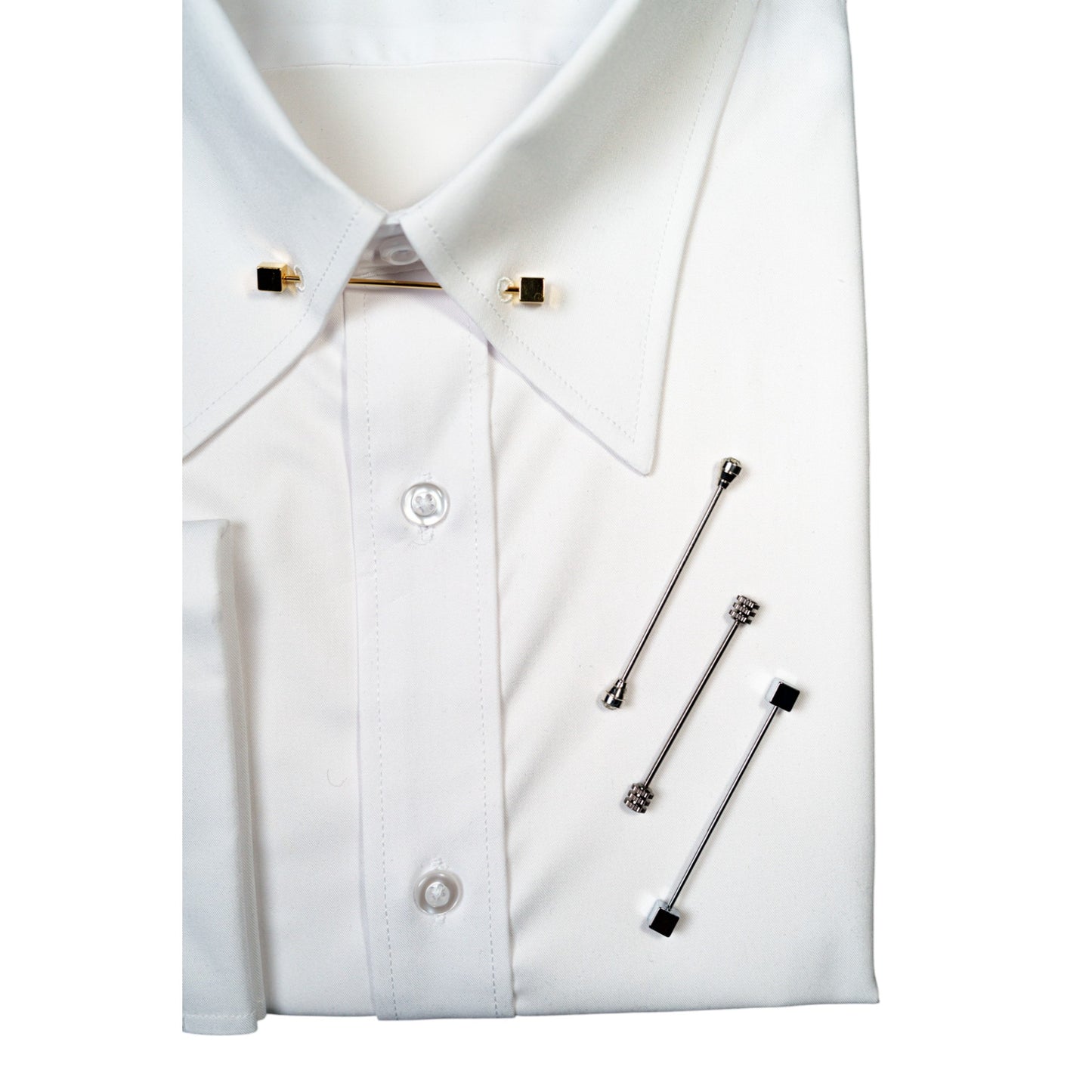 POINT COLLAR DRESS SHIRT WITH COLLAR BAR LOOP