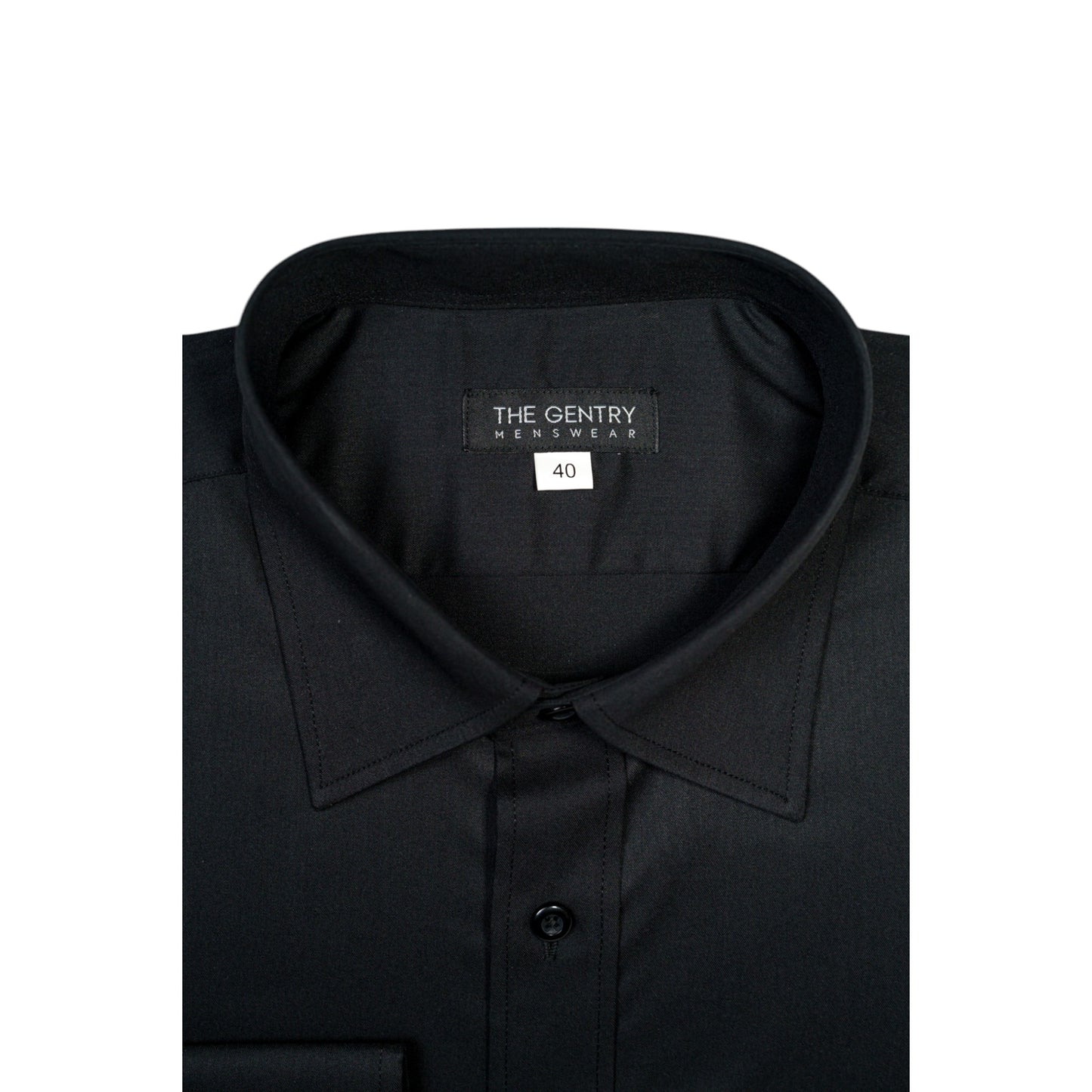 CLASSIC BLACK SHIRT – TAILORED FIT WITH ITALIAN COLLAR