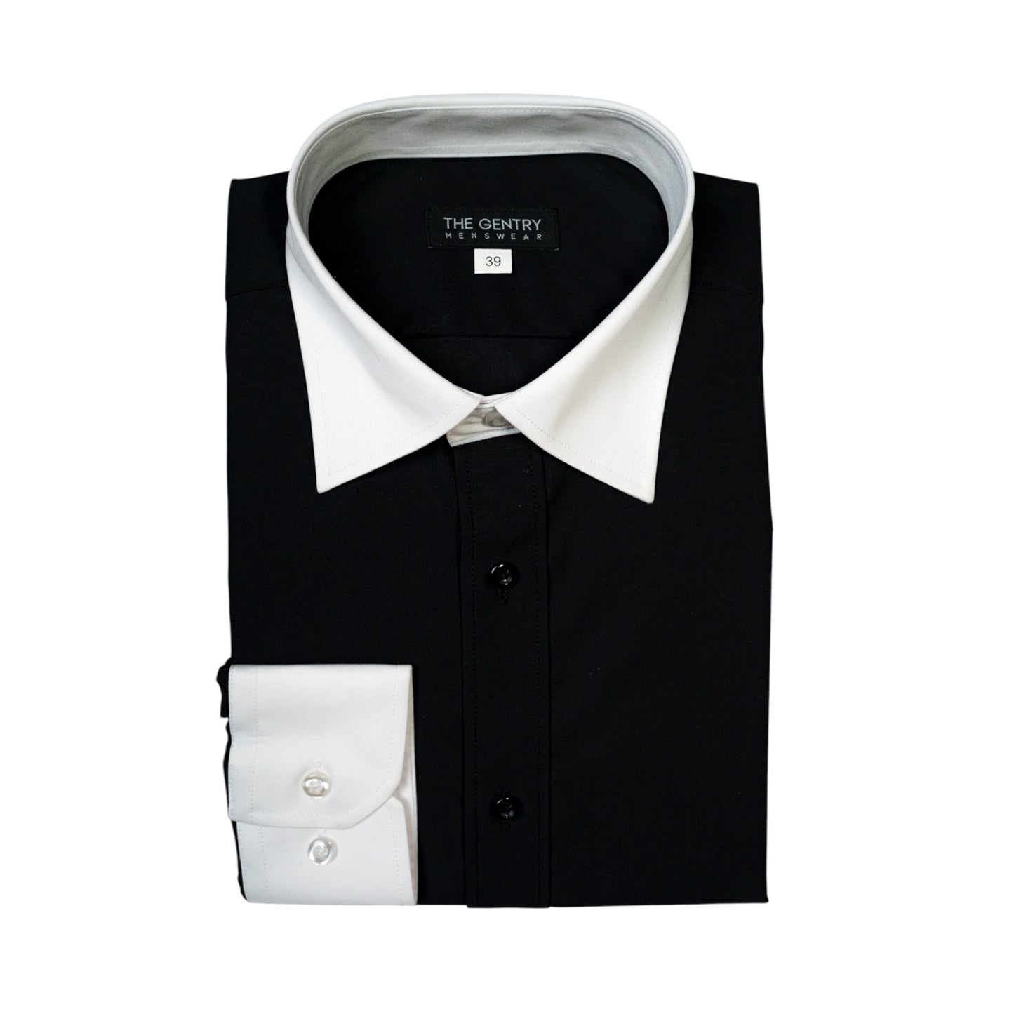 BLACK PANDA TUX SHIRT – WHITE COLLAR AND CUFFS