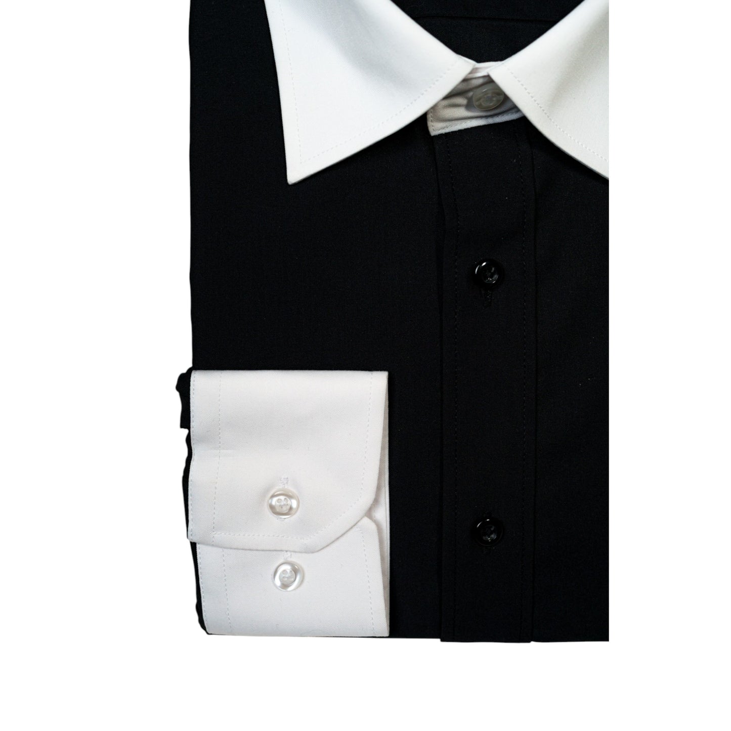 BLACK PANDA TUX SHIRT – WHITE COLLAR AND CUFFS
