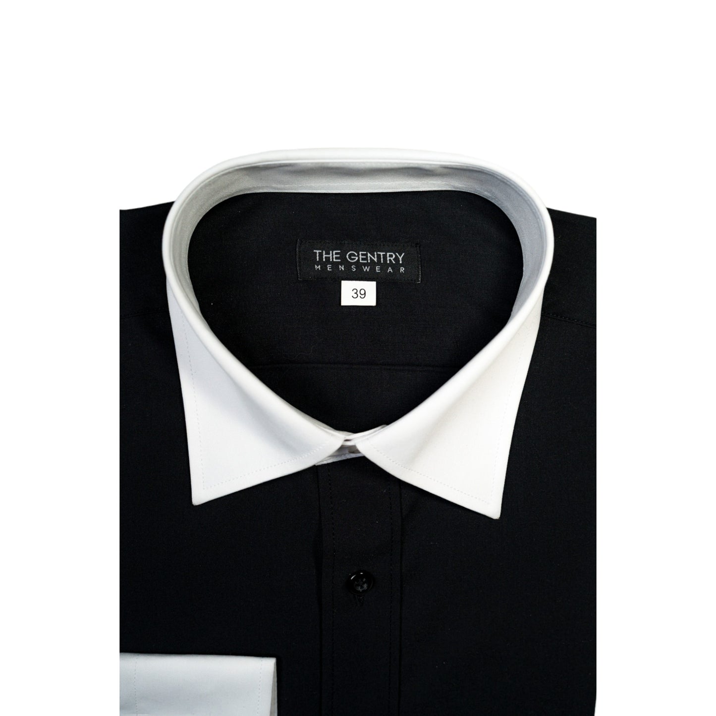 BLACK PANDA TUX SHIRT – WHITE COLLAR AND CUFFS
