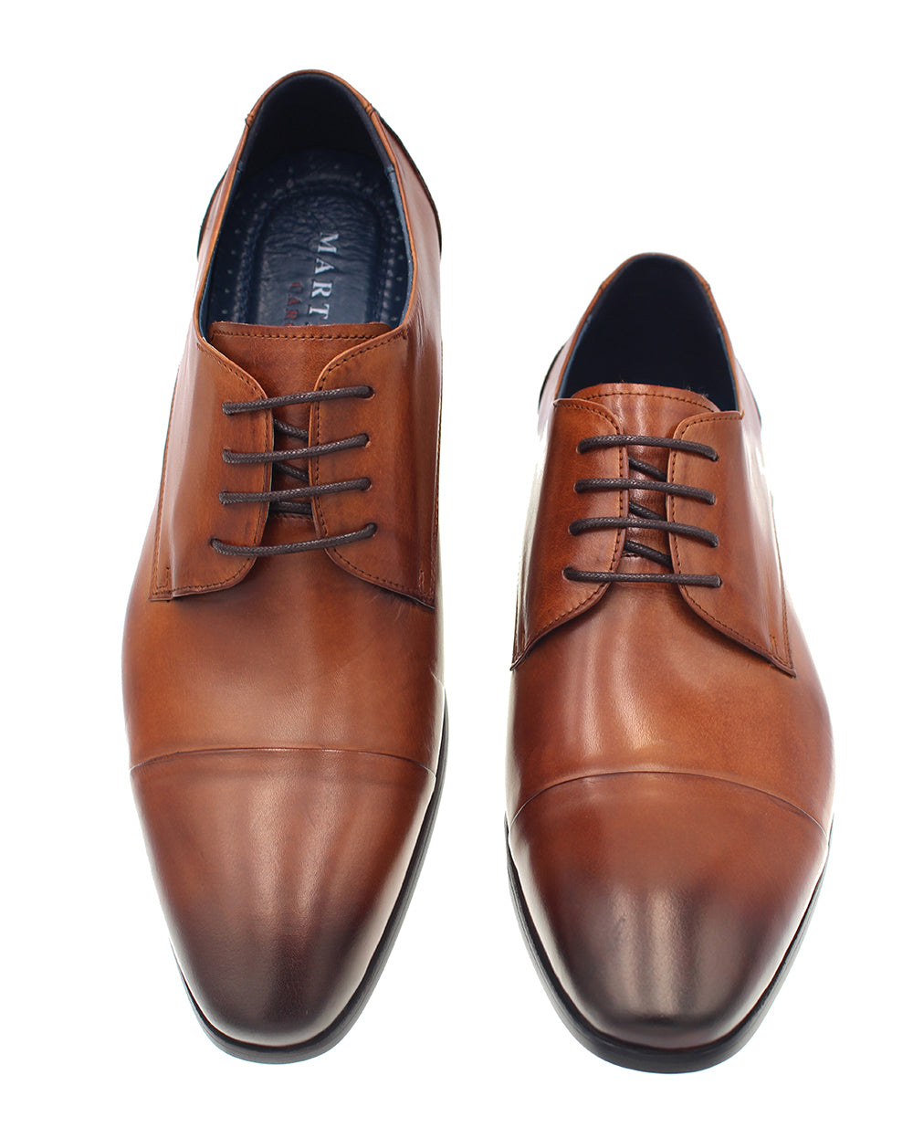 MARTINO TAN LEATHER SHOE WITH LACES