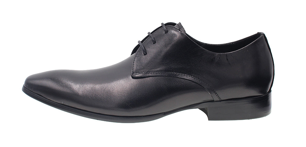 MARTINO BLACK LEATHER SHOE WITH LACES