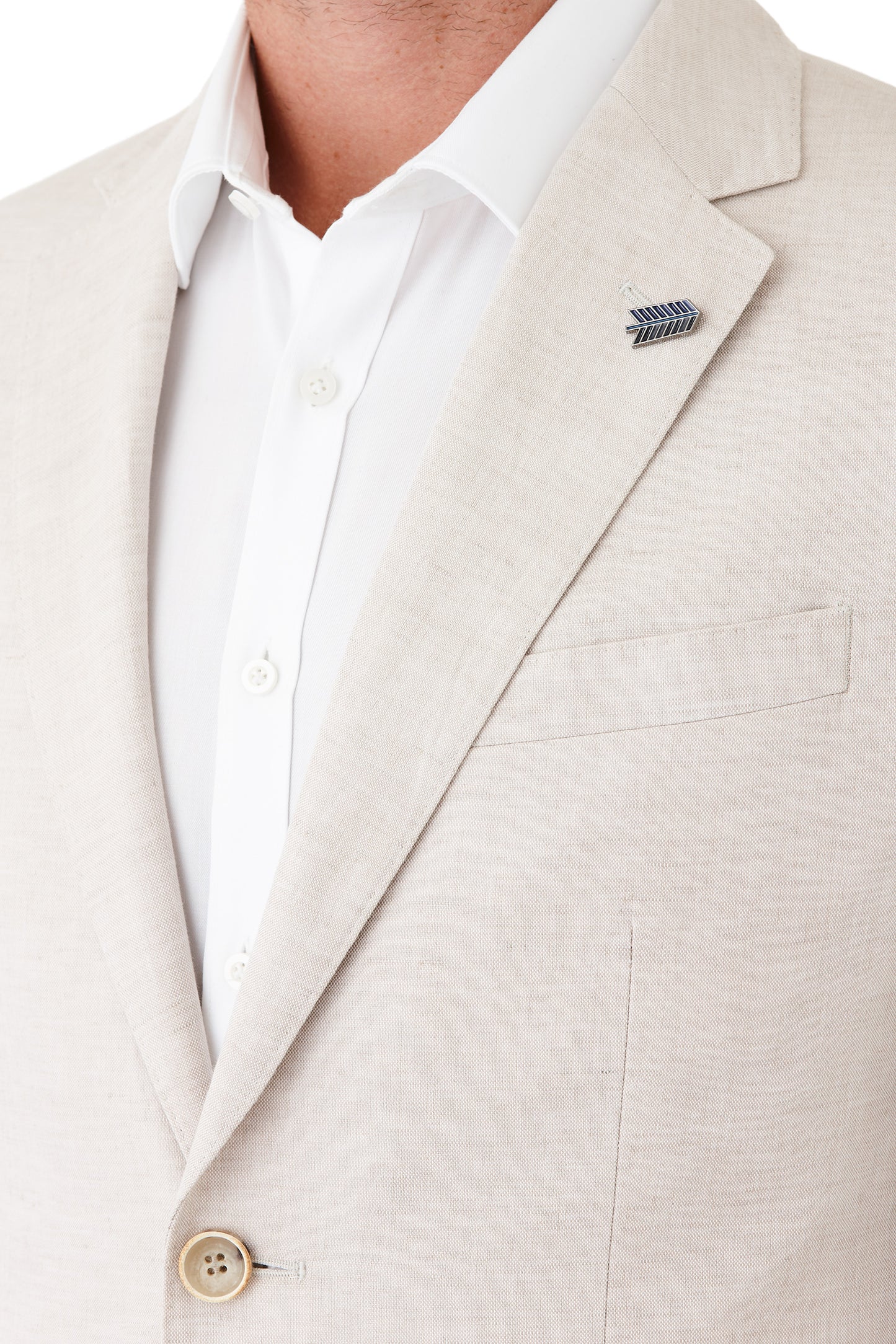 GIBSON SLIM FIT LINEN BLEND ELECTRON SUIT - LIGHT SAND