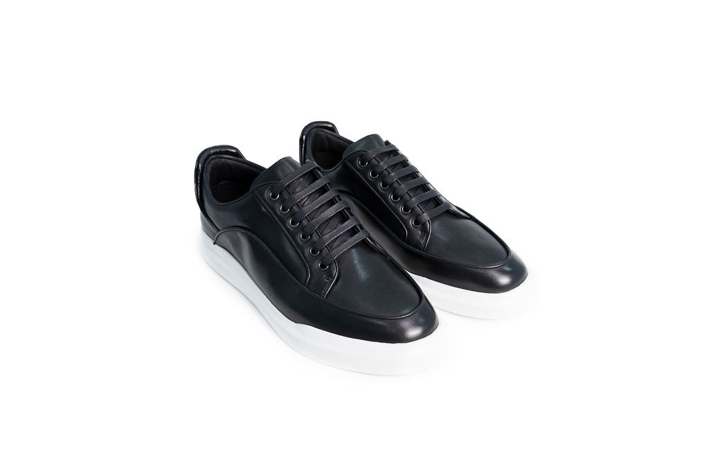DIROTTA ITALIA FIRENZE BLACK LEATHER SNEAKERS