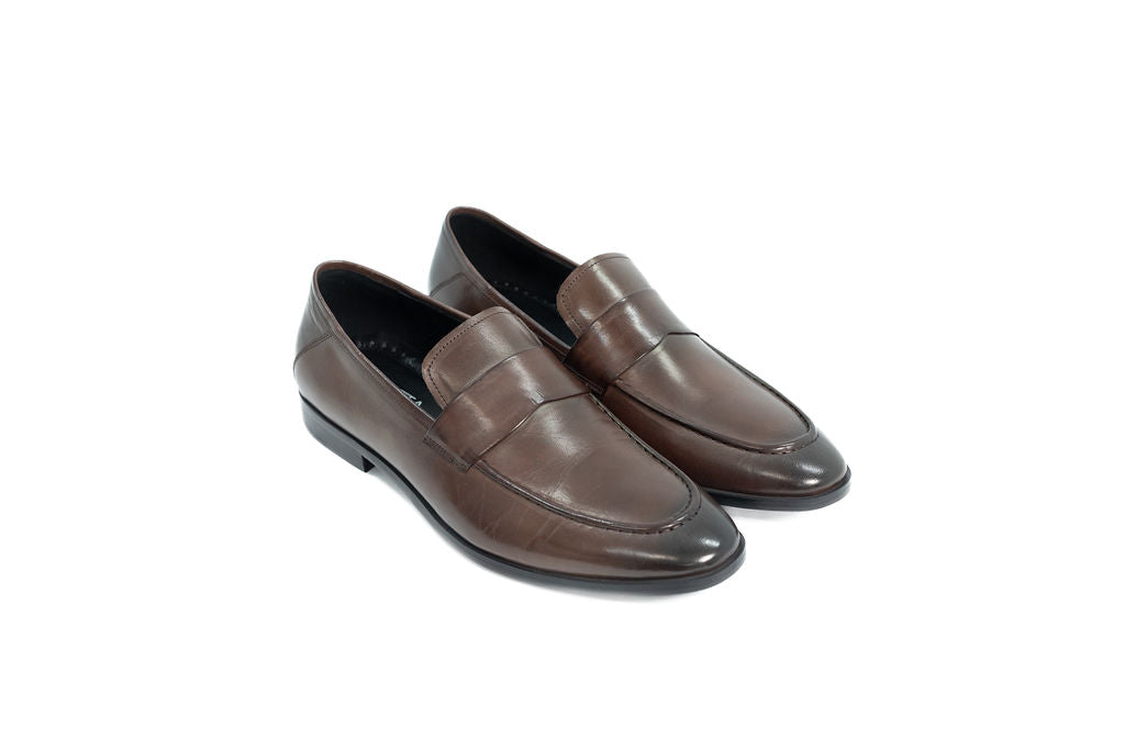 DIROTTA ITALIA BROWN LEATHER LOAFER SHOES