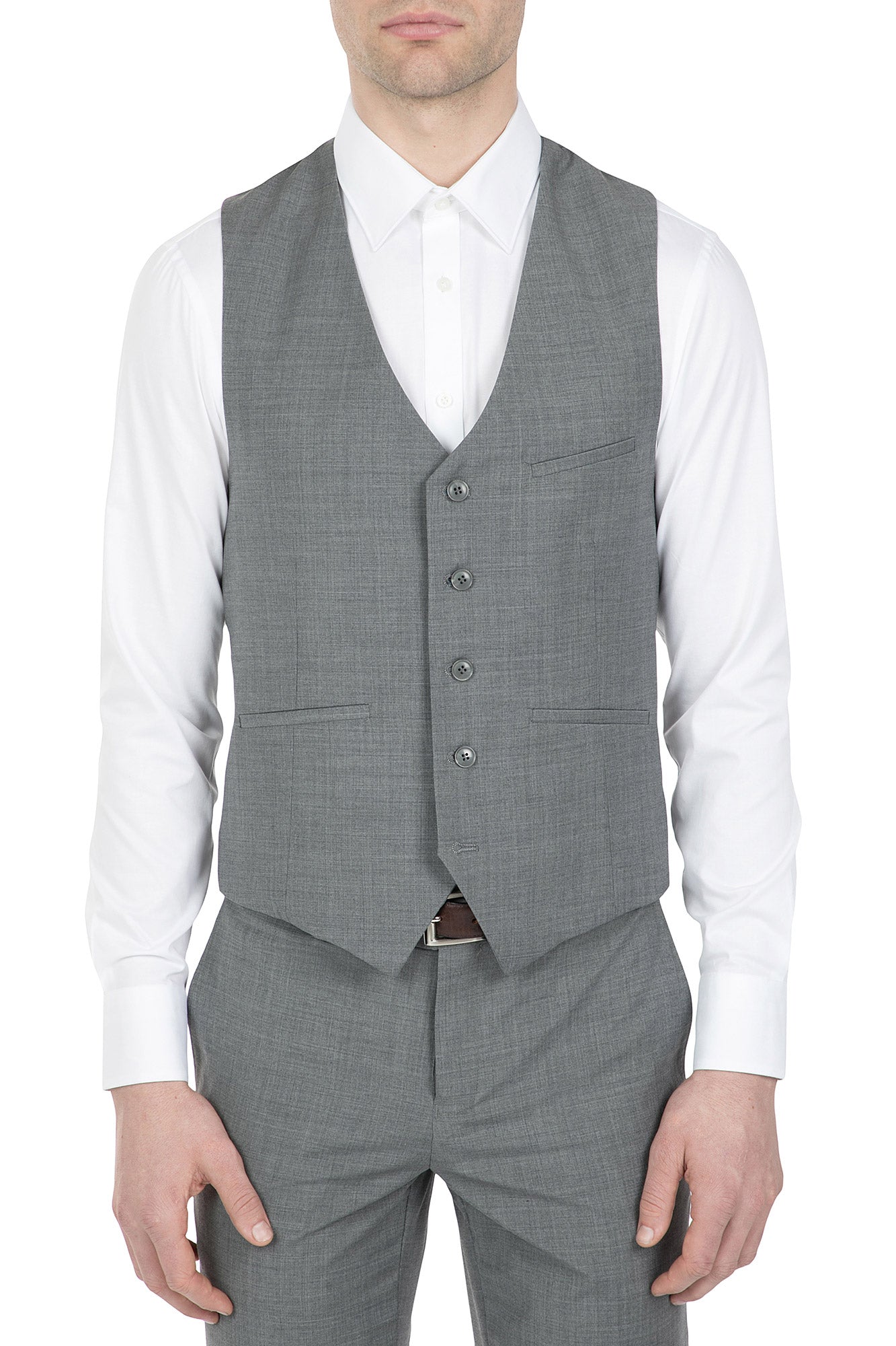 UBERSTONE SLIM FIT SILVER GREY TOM VEST