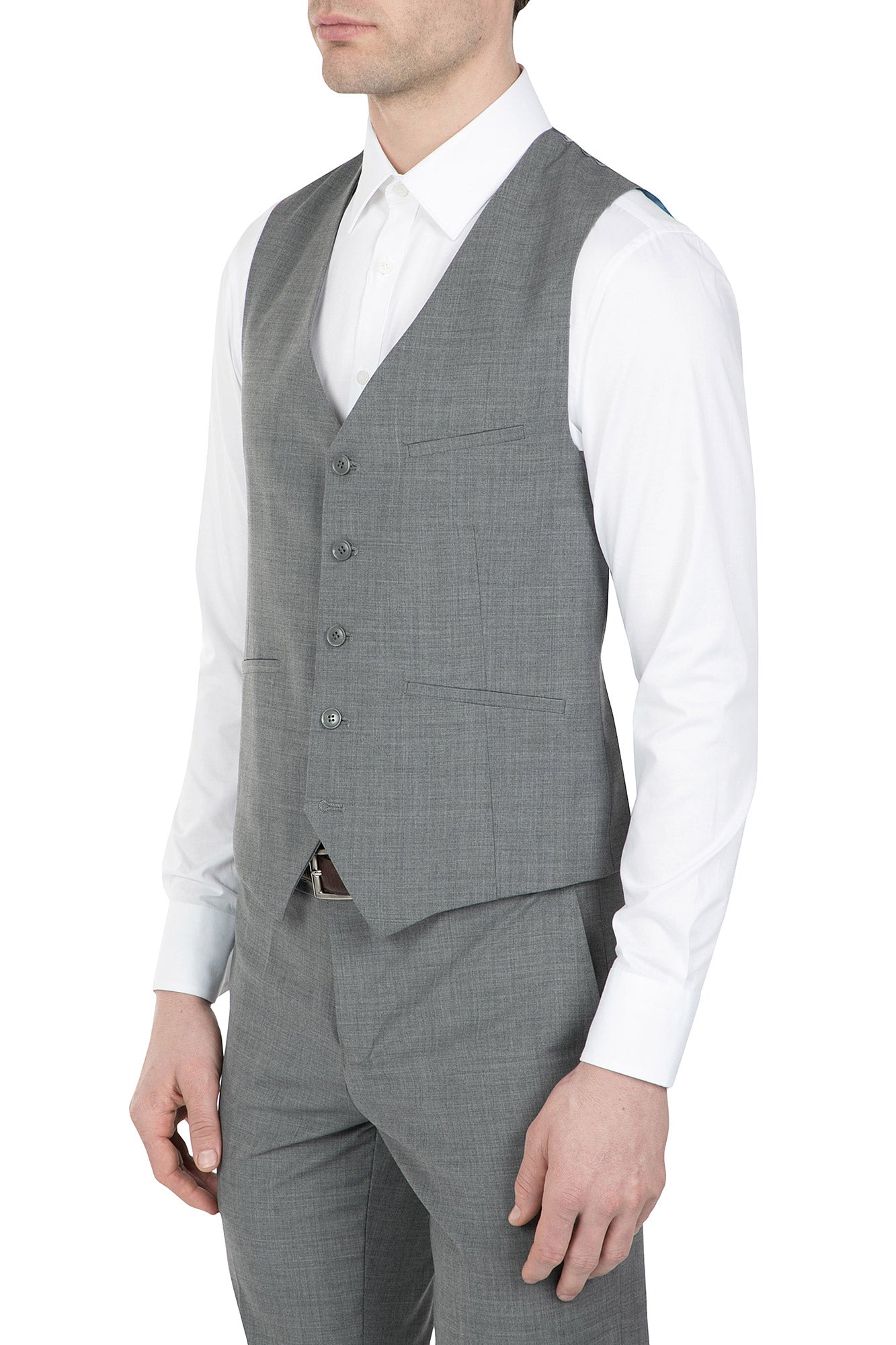 UBERSTONE SLIM FIT SILVER GREY TOM VEST