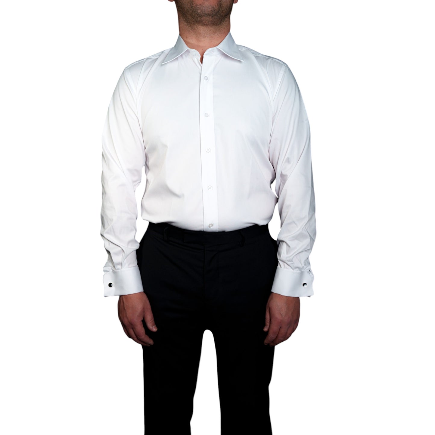 CLASSIC WHITE SHIRT – TAILORED FIT WITH ITALIAN COLLAR