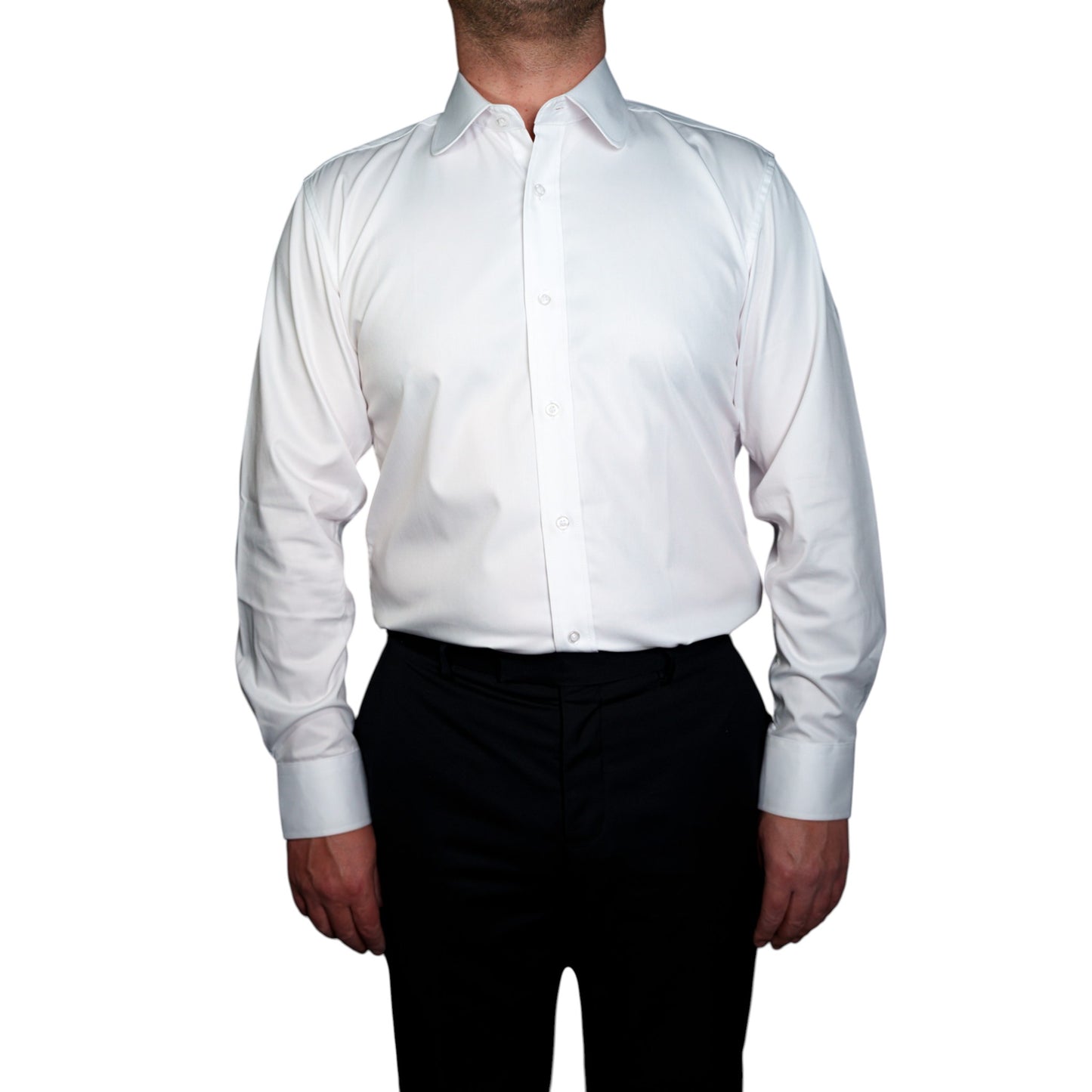 CLASSIC WHITE SHIRT – TAILORED FIT WITH ITALIAN ROUND COLLAR