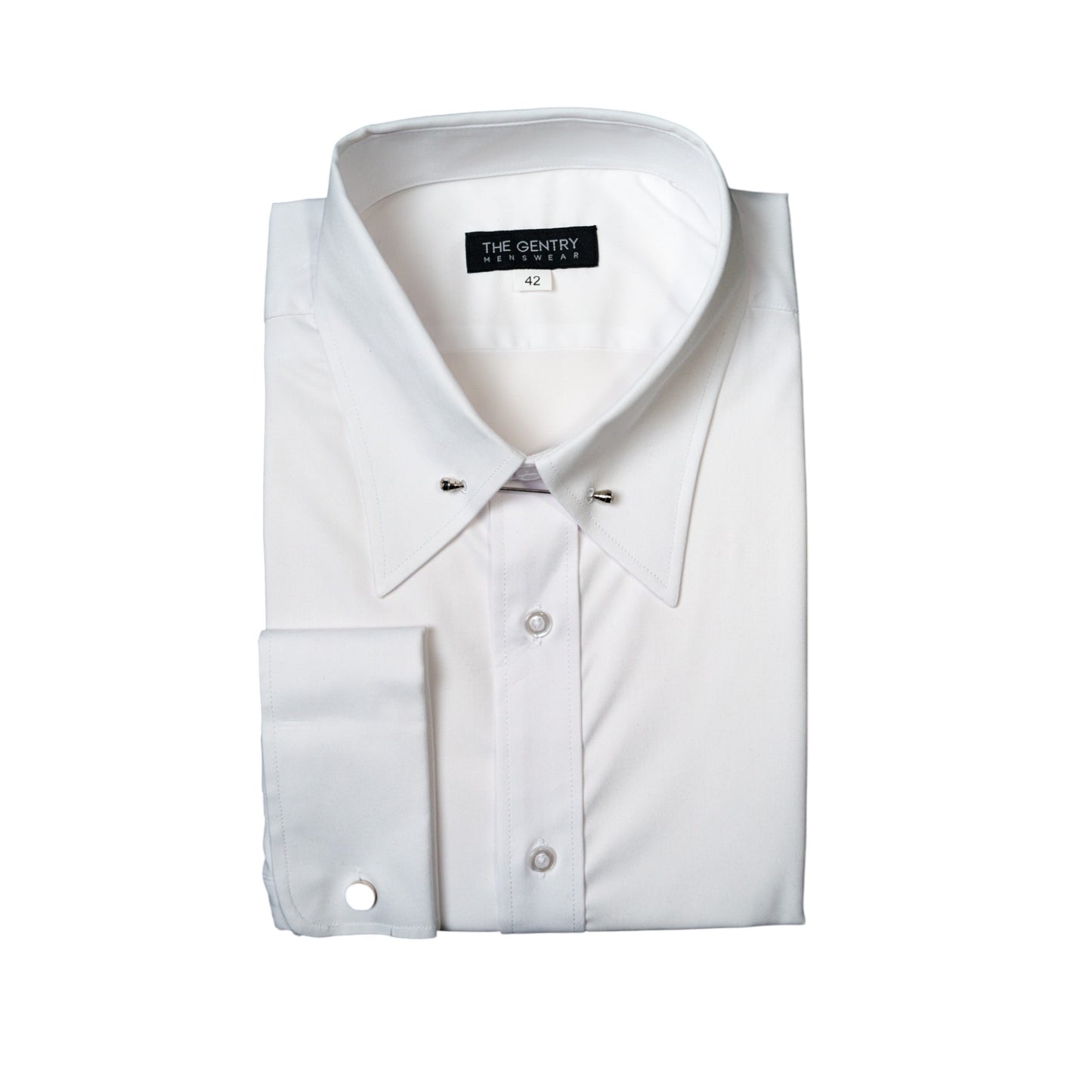 POINT COLLAR DRESS SHIRT WITH COLLAR BAR LOOP