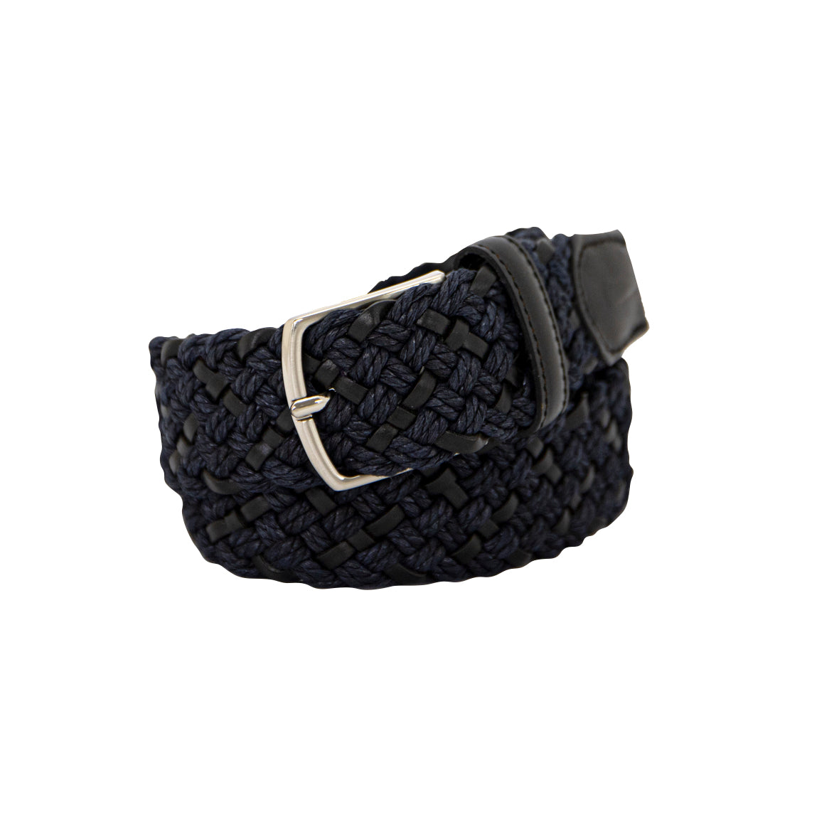 Buckle Monterey Plaited Belt Navy/Black