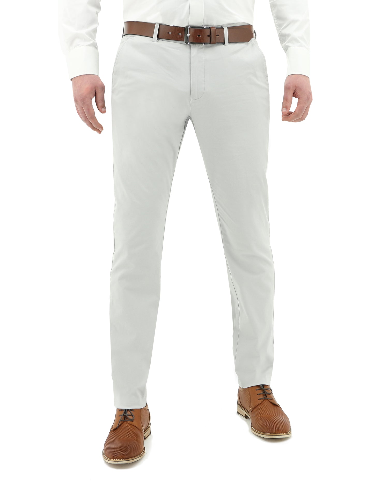 DANIEL HECHTER LIGHT GREY SLIM FIT CHINOS