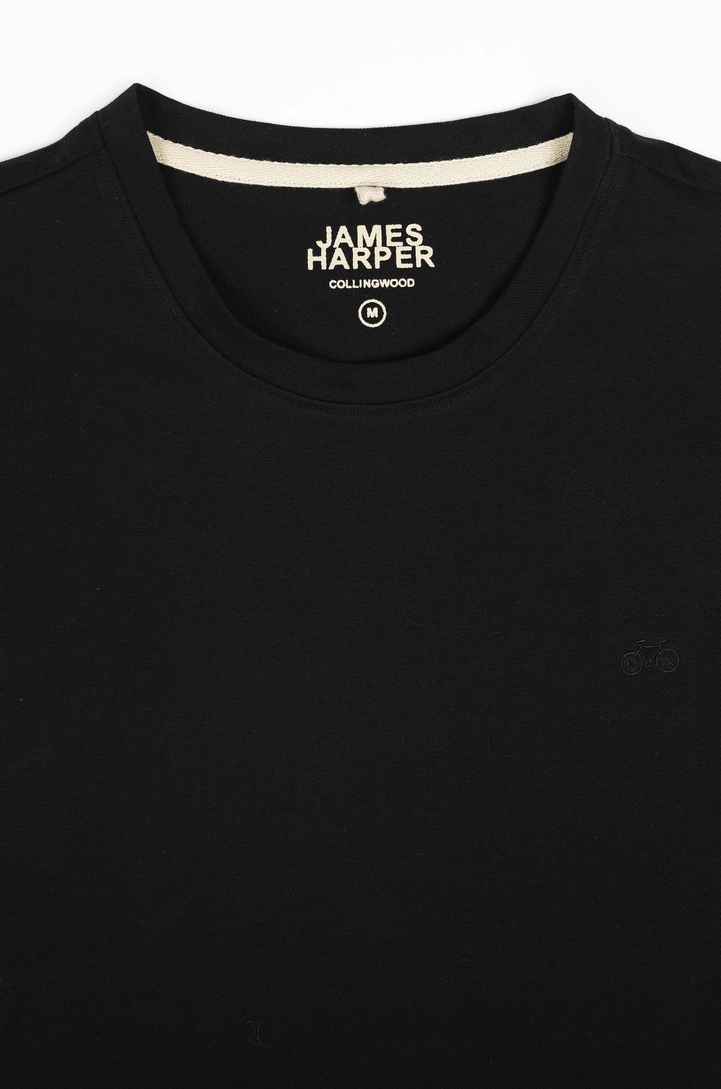 BLACK CREW NECK TEE – JAMES HARPER