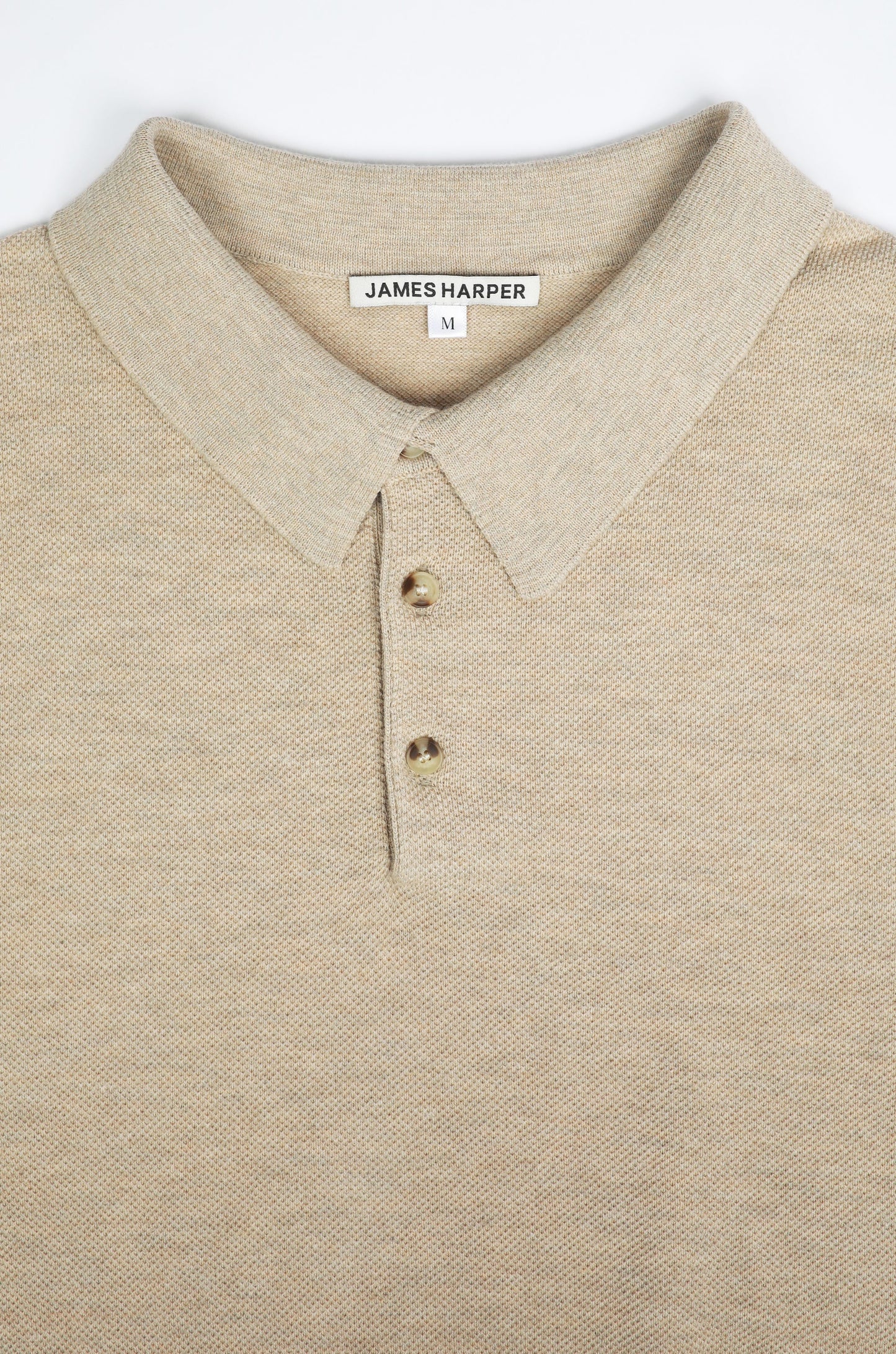 WHEAT KNIT POLO SHIRT – JAMES HARPER