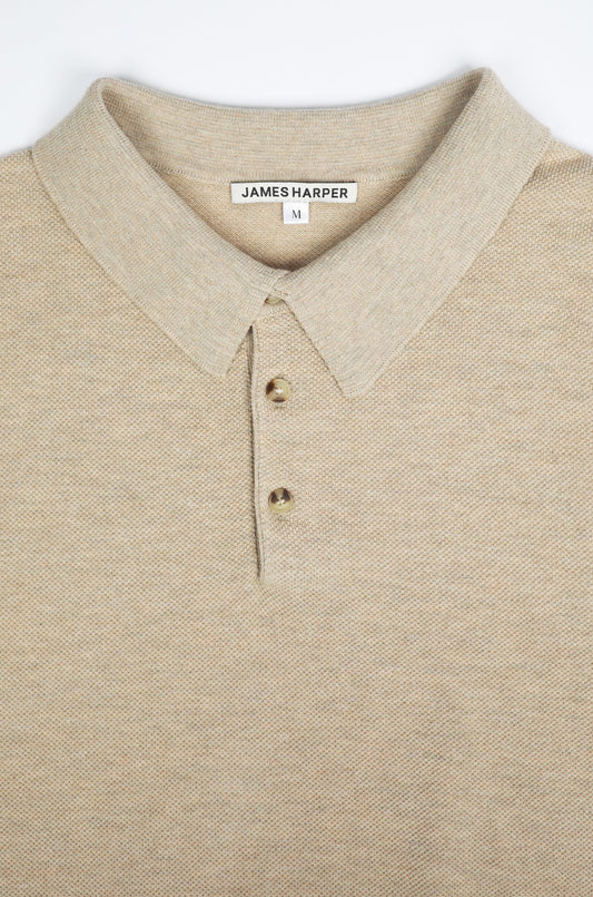 WHEAT KNIT POLO SHIRT – JAMES HARPER