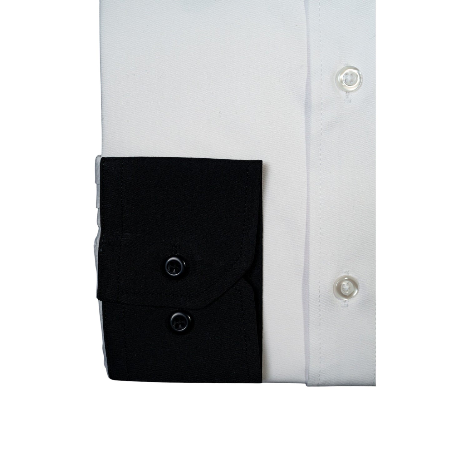 WHITE PANDA TUX SHIRT – BLACK COLLAR AND CUFFS