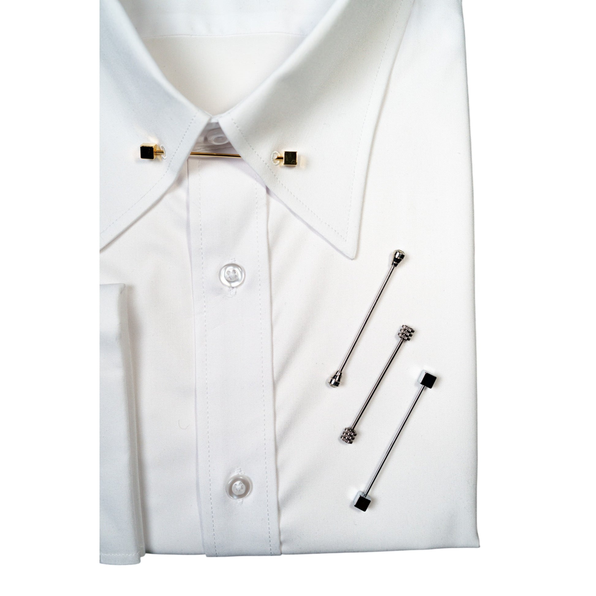 dress shirt with collar bar POINT COLLAR DRESS SHIRT WITH COLLAR BAR LOOP