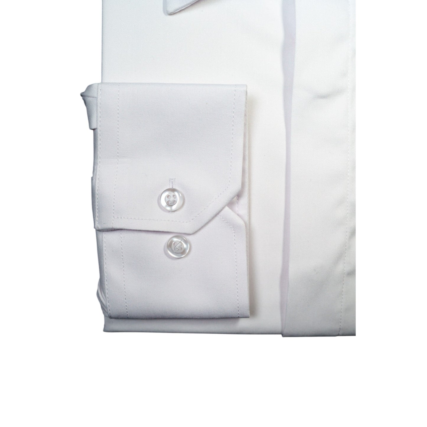 WHITE TUX SHIRT – HIDDEN BUTTON FRONT