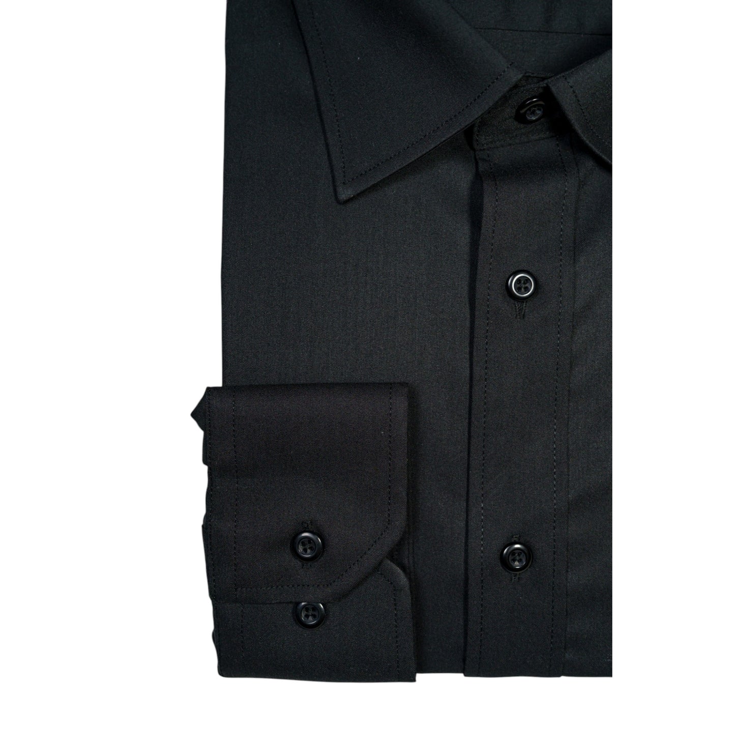 CLASSIC BLACK SHIRT – TAILORED FIT WITH ITALIAN COLLAR