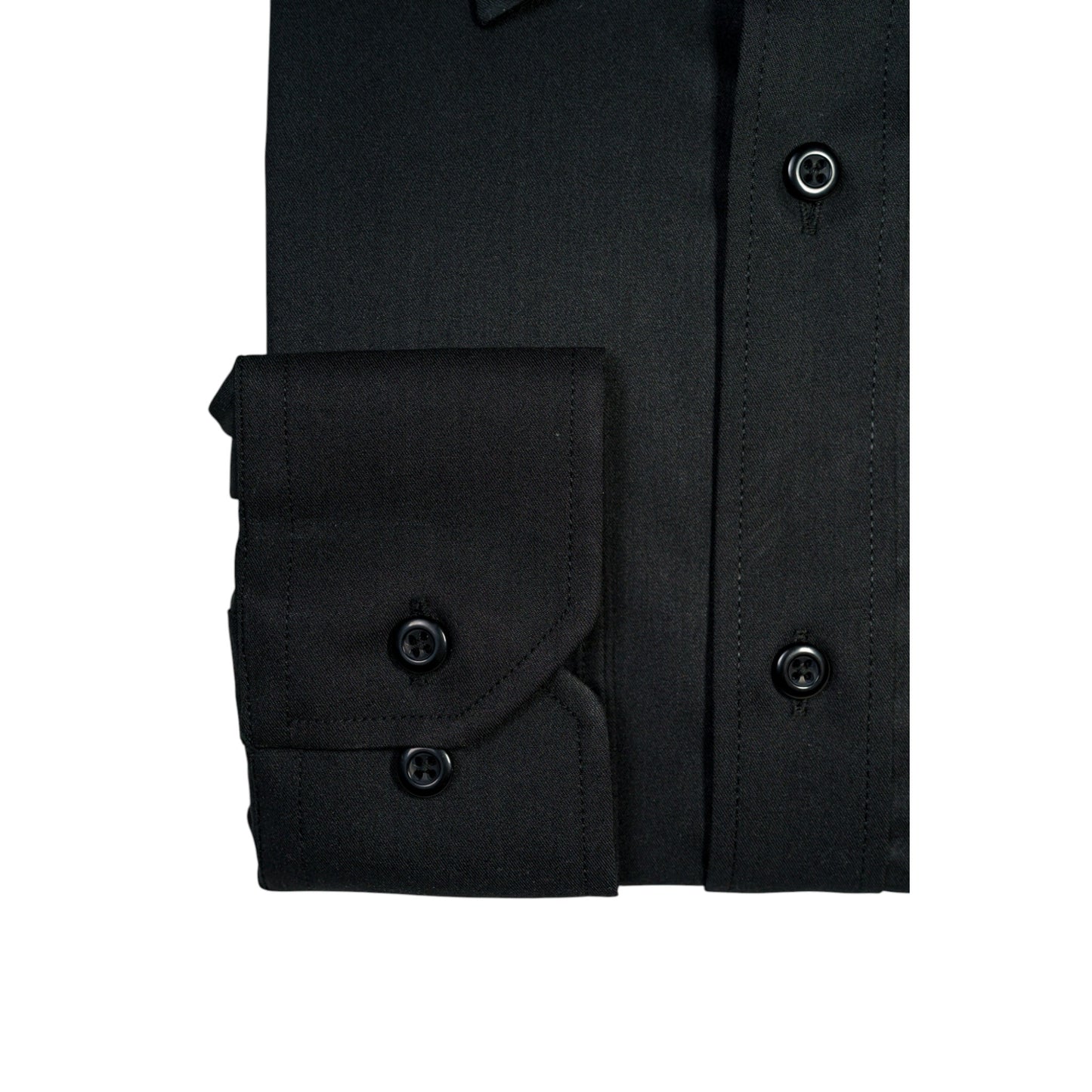 CLASSIC BLACK SHIRT – TAILORED FIT WITH ITALIAN COLLAR