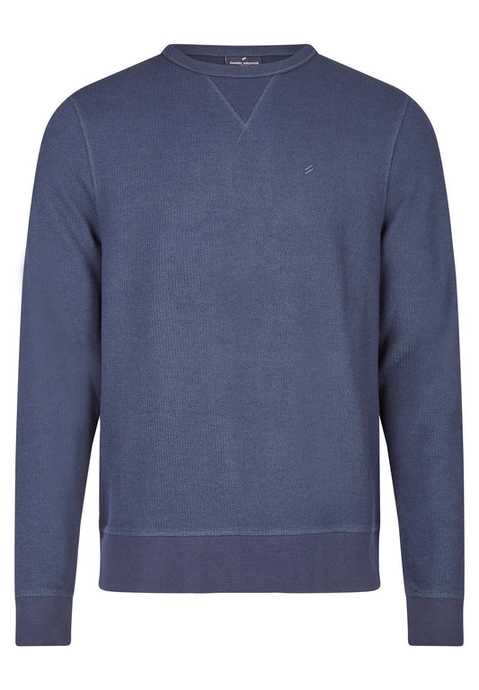 DANIEL HECHTER BLUE KNIT CREW JUMPER