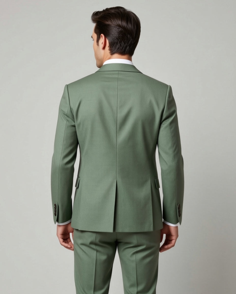 TGM Signature Collection | Sage Green Pure Wool Suit