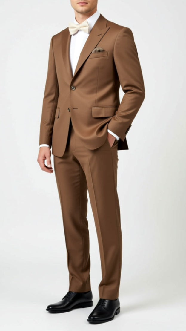 TGM Signature Collection | Chocolate Brown Pure Wool Suit