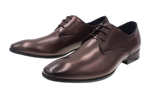 MARTINO BROWN LEATHER SHOE WITH LACES