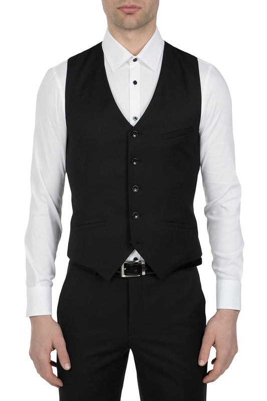 UBERSTONE SLIM FIT BLACK TOM VEST