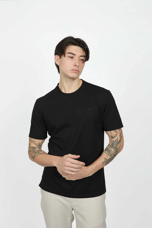BLACK CREW NECK TEE – JAMES HARPER