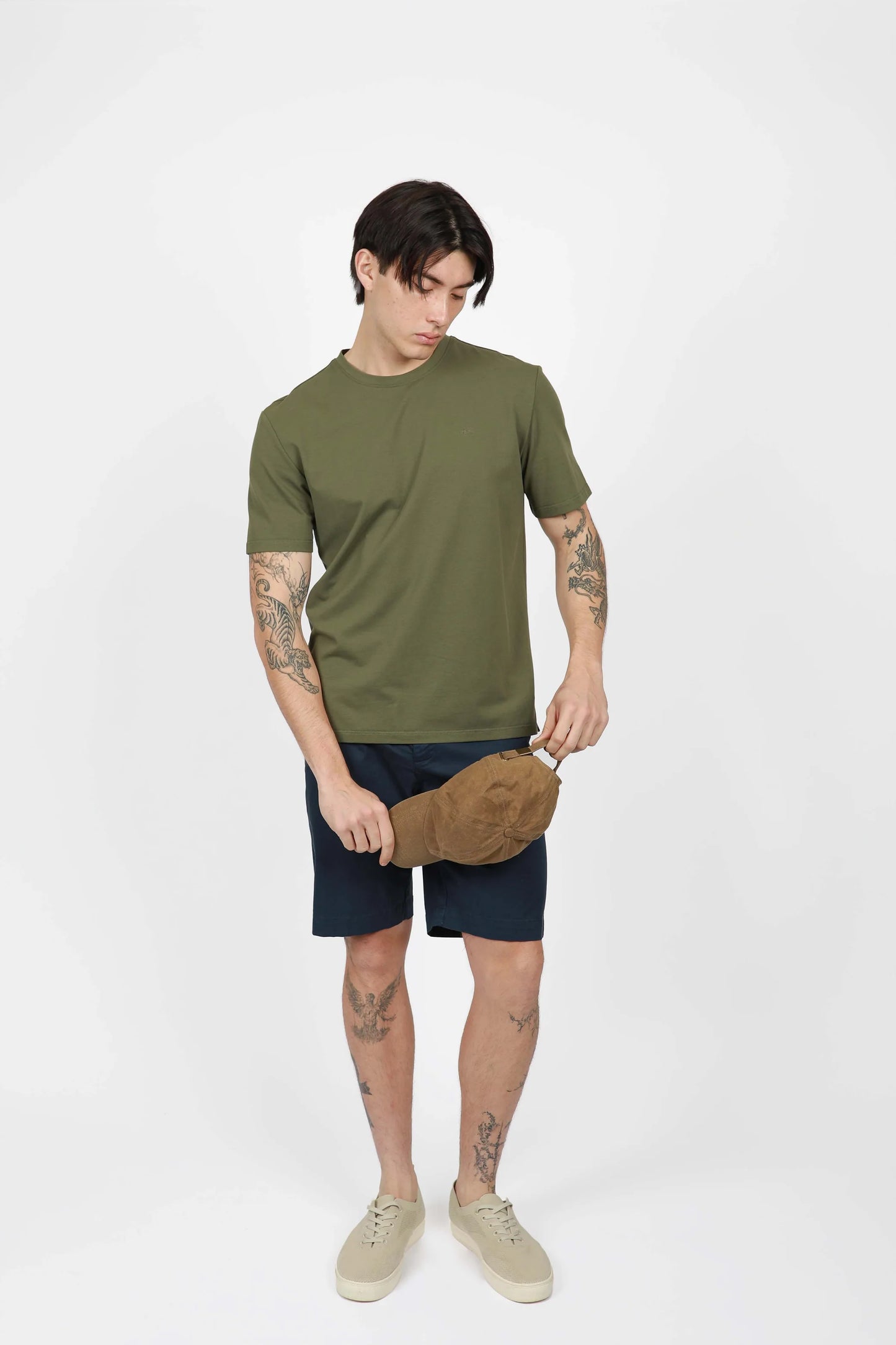 KHAKI CREW NECK TEE – JAMES HARPER