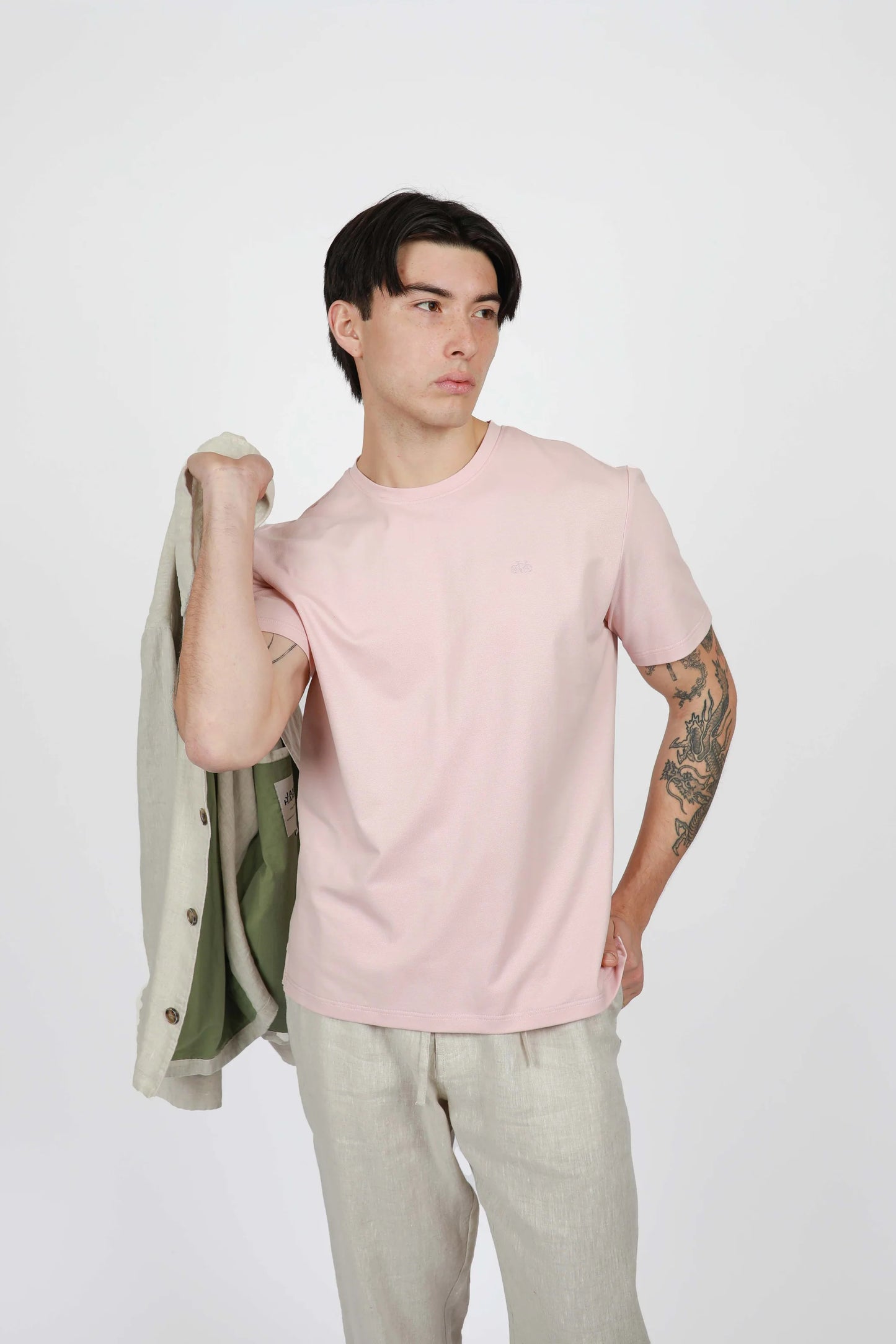 PINK CREW NECK TEE – JAMES HARPER