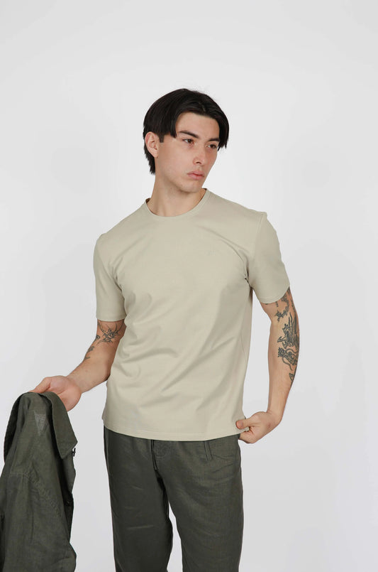 BEIGE CREW NECK TEE – JAMES HARPER