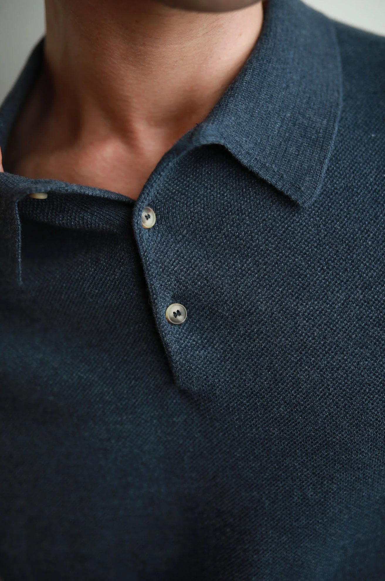 NAVY KNIT POLO SHIRT – JAMES HARPER