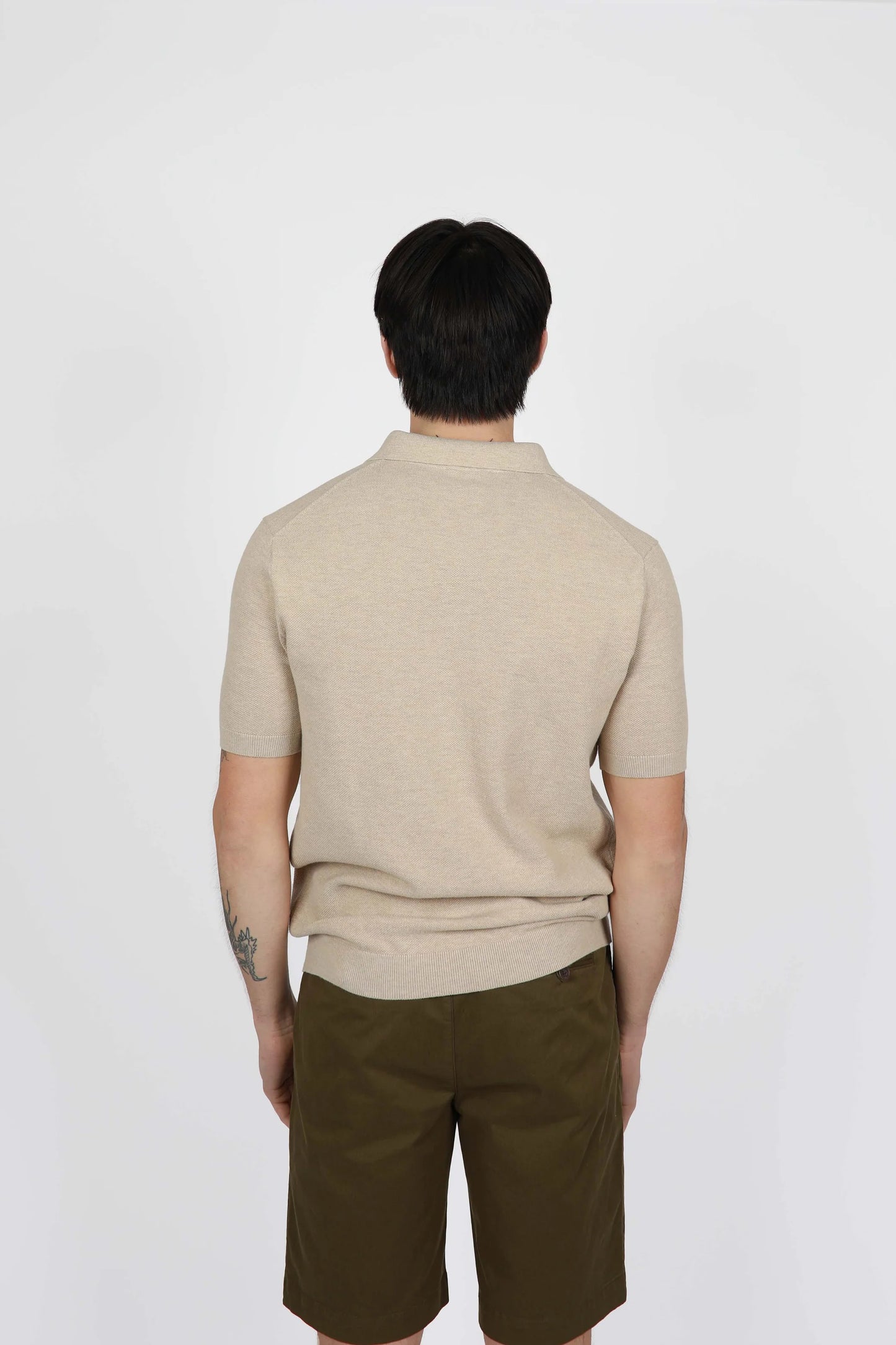 WHEAT KNIT POLO SHIRT – JAMES HARPER