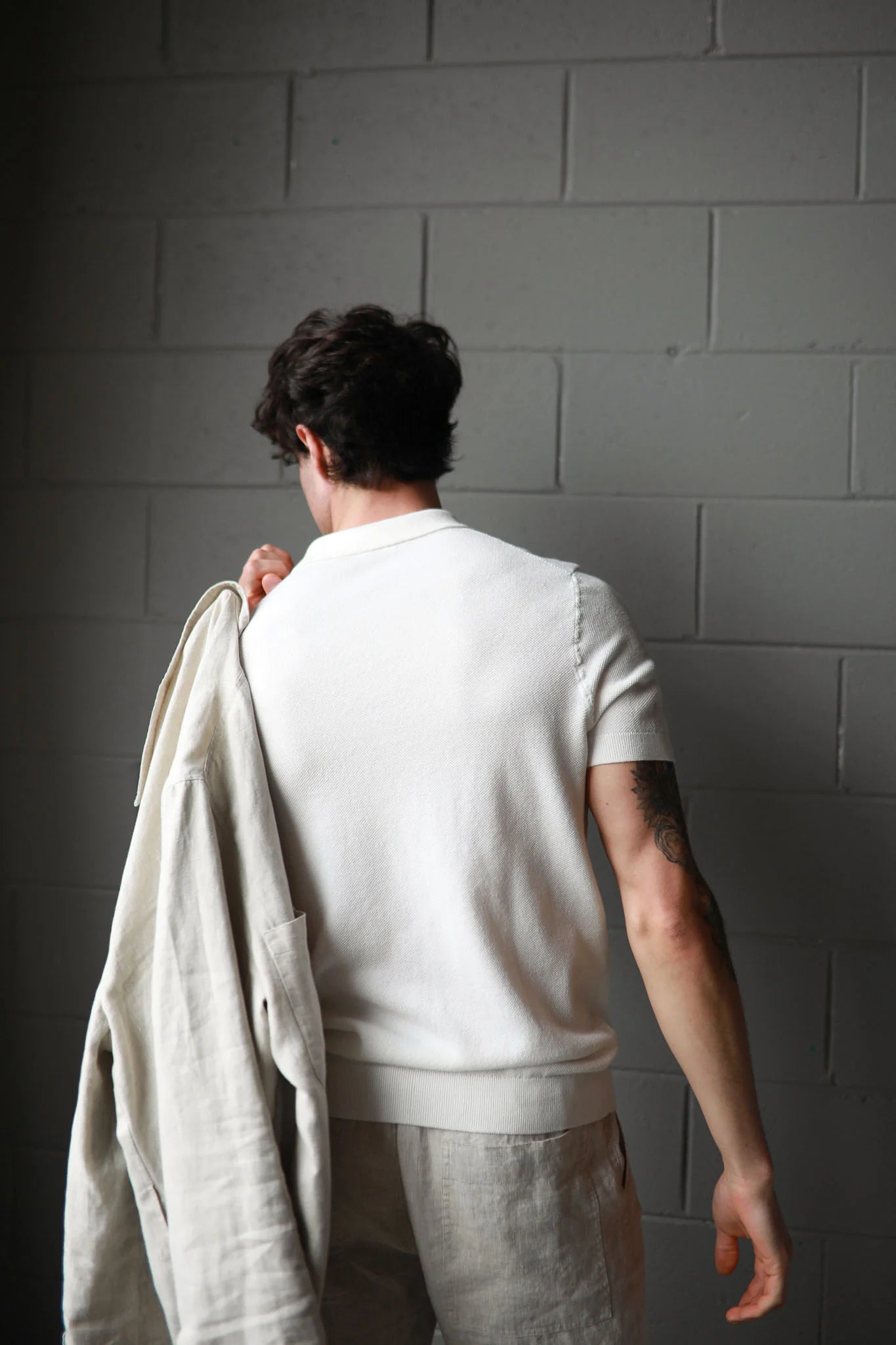 WHITE KNIT POLO SHIRT – JAMES HARPER