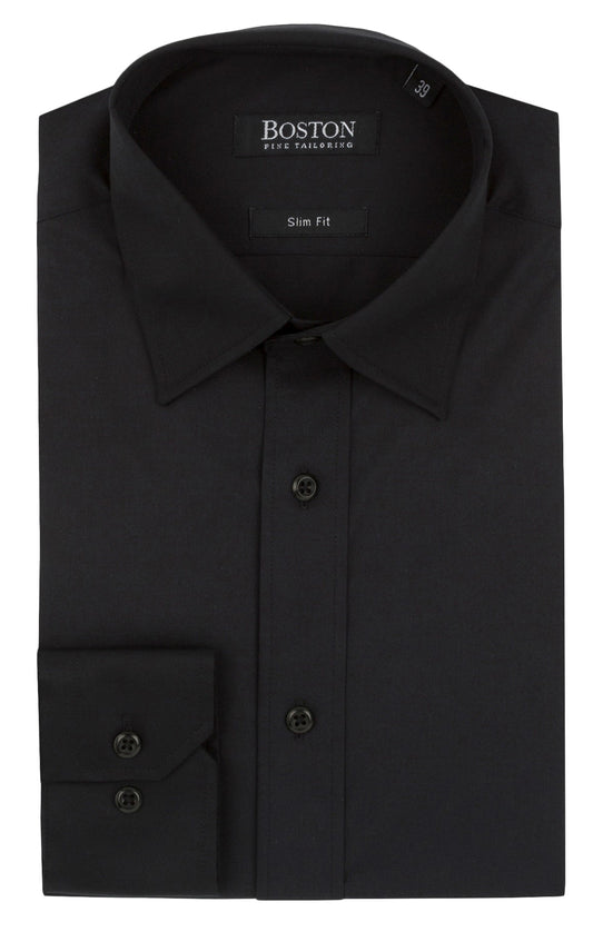 BOSTON SLIM FIT LIBERTY BUSINESS SHIRT BLACK