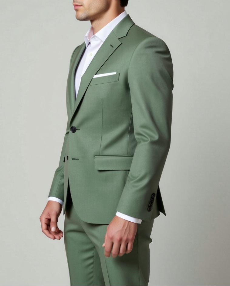 TGM Signature Collection | Sage Green Pure Wool Suit