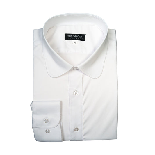 CLASSIC WHITE SHIRT – TAILORED FIT WITH ITALIAN ROUND COLLAR