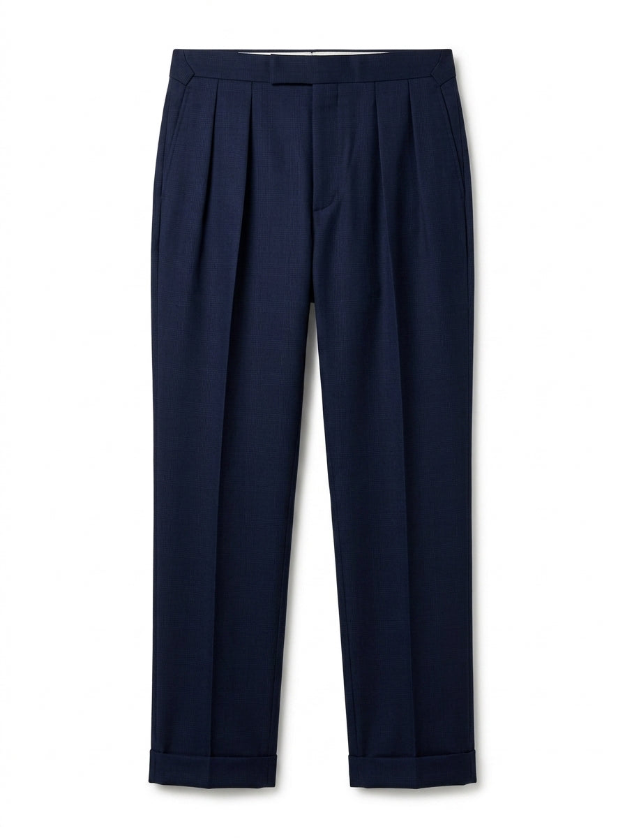 wool double pleat italian trousers