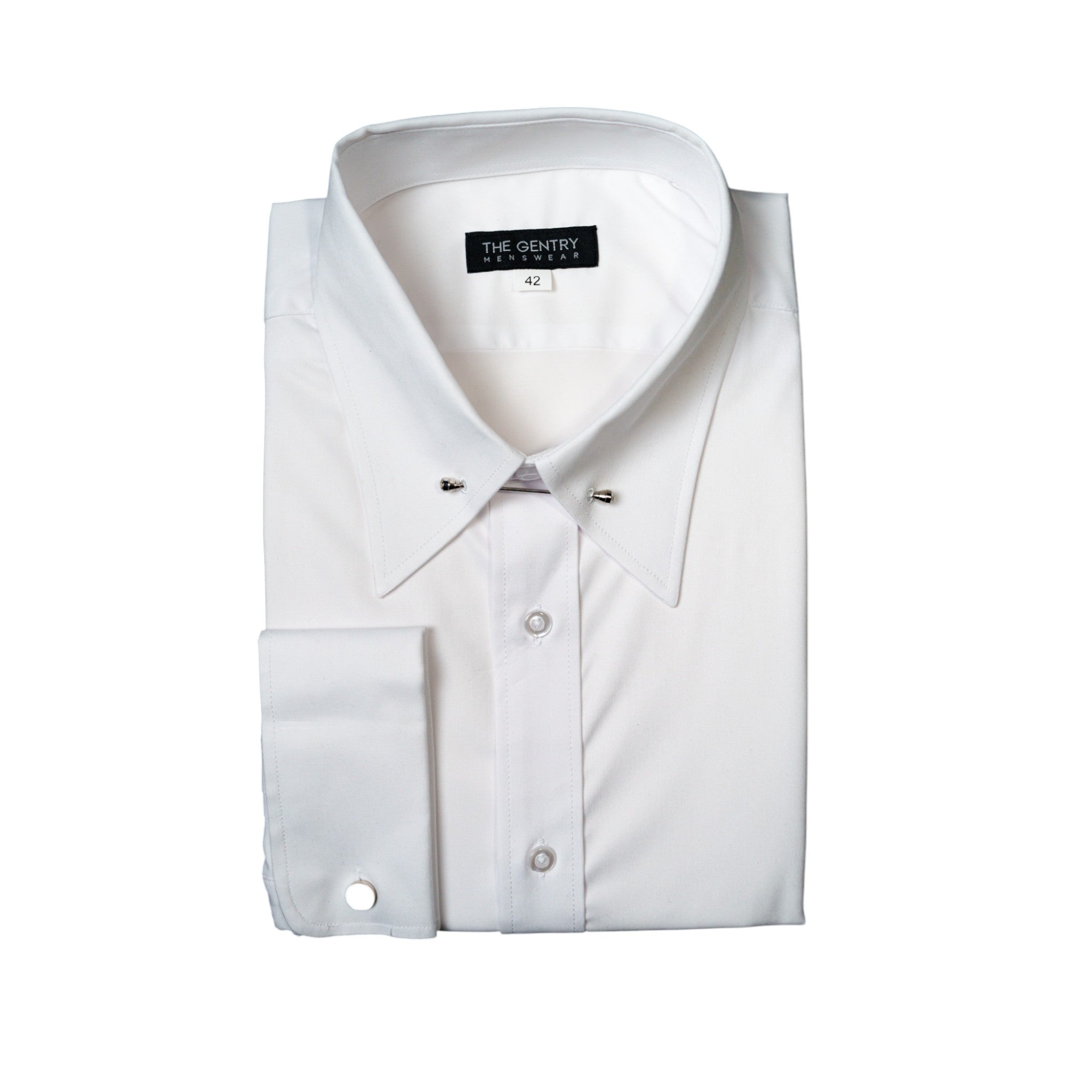 POINT COLLAR DRESS SHIRT WITH COLLAR BAR LOOP