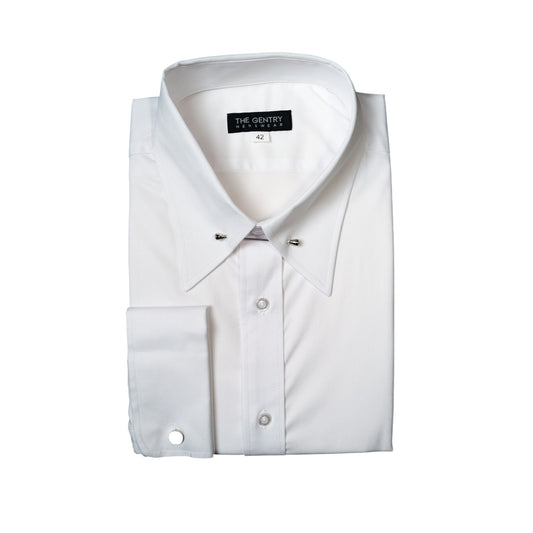 POINT COLLAR DRESS SHIRT WITH COLLAR BAR LOOP