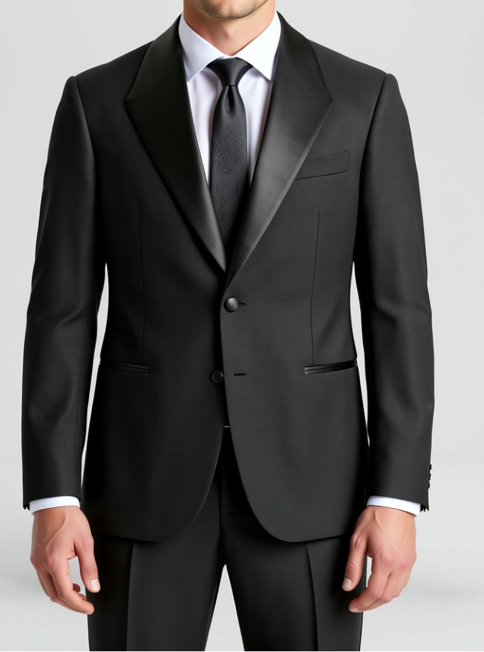 TGM Sculpt Lapel textured black wedding tuxedo by The Gentry Menswear
