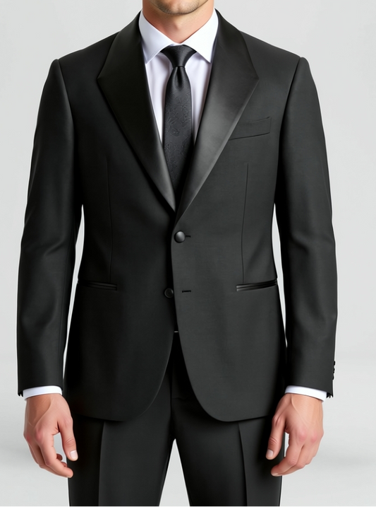 TGM Sculpt Lapel textured black wedding tuxedo by The Gentry Menswear
