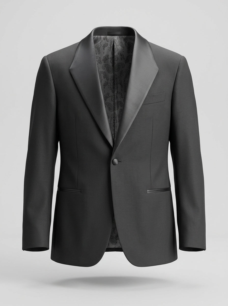 Exclusive TGM Sculpt Lapel black tuxedo detail