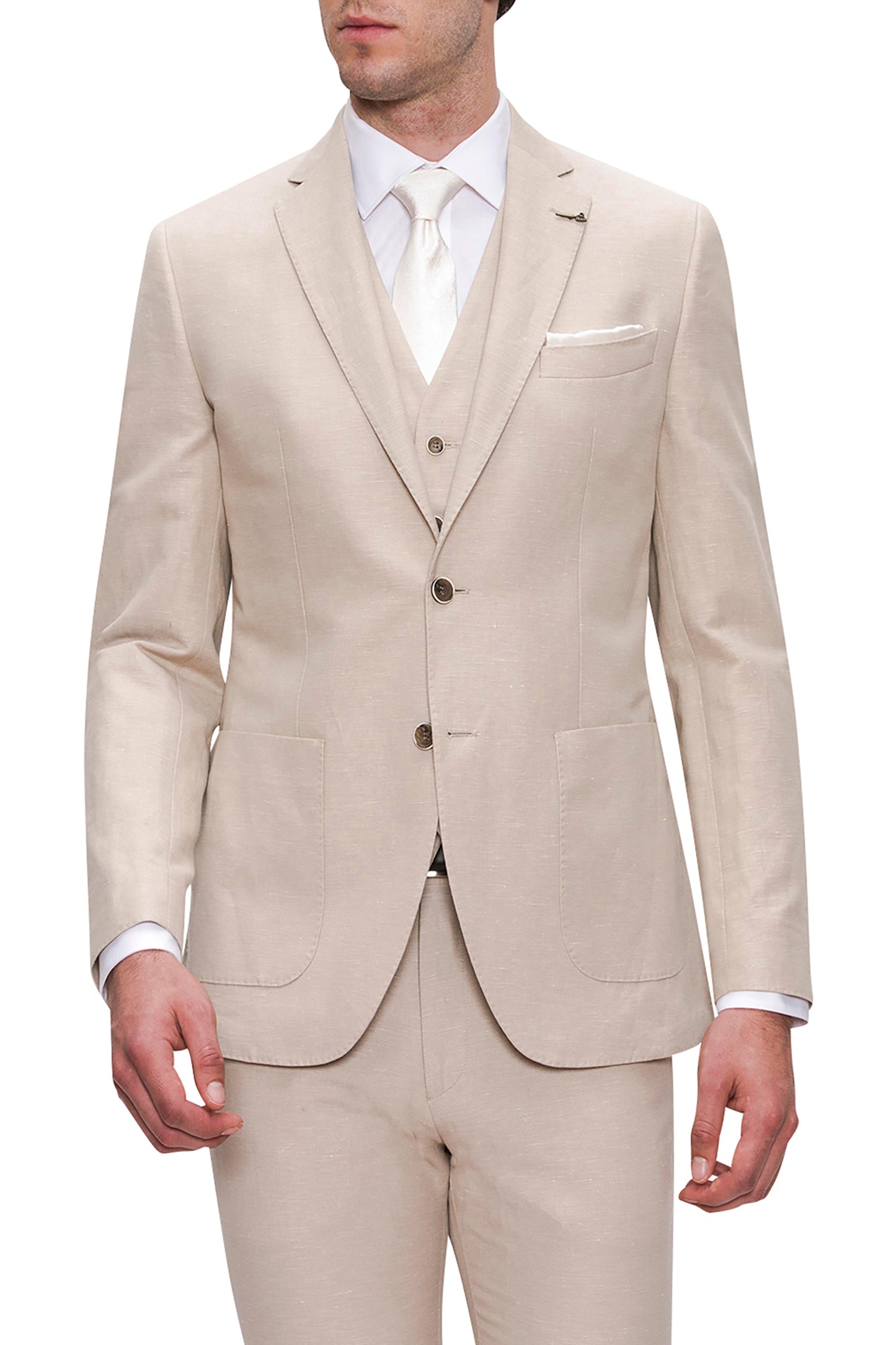 JOE BLACK QUEST SLIM FIT SAND LINEN SUIT