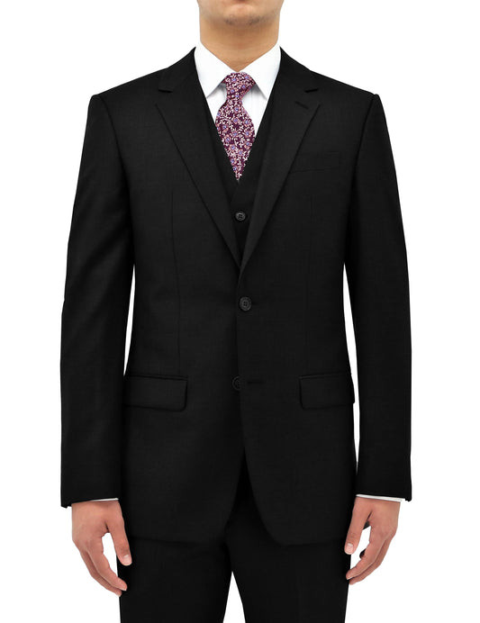 BOSTON MICHEL CLASSIC FIT BLACK SUIT (BIG MEN SIZES)