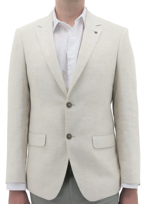 DANIEL HECHTER SLIM FIT LINEN STONE BLAZER